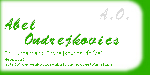 abel ondrejkovics business card